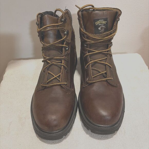 Herman Survivors Steel Toe Waterproof Oil Resistant Men’s Boots 10.5 Brown Black - Picture 13 of 14